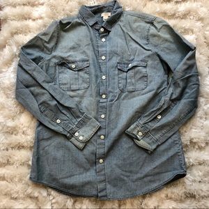 J crew cottons “denim” button down